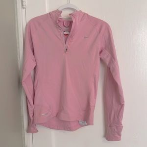 Nike fit light pink fleece pullover with hood